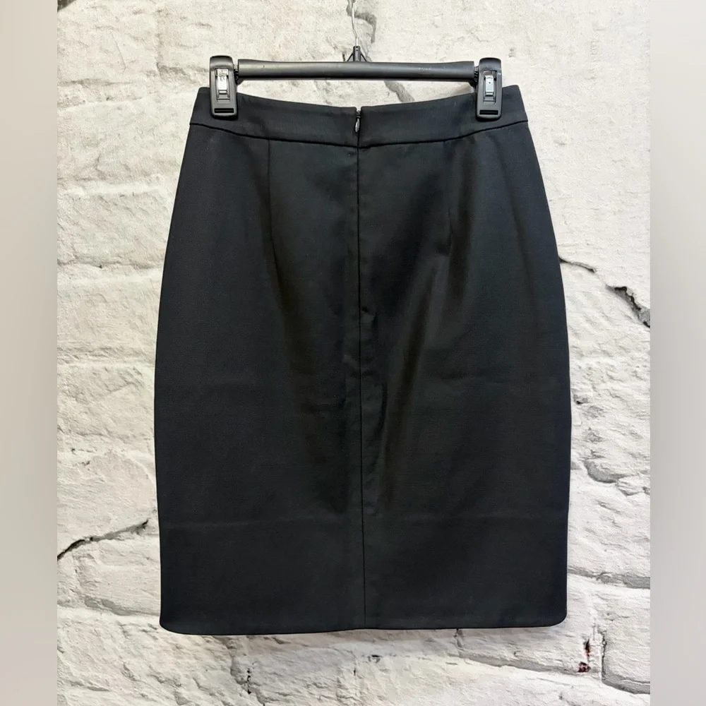 Kate Spade Classic Little Black Pencil Skirt‎ Rounded Slits Minimalist Capsule - Picture 4 of 6